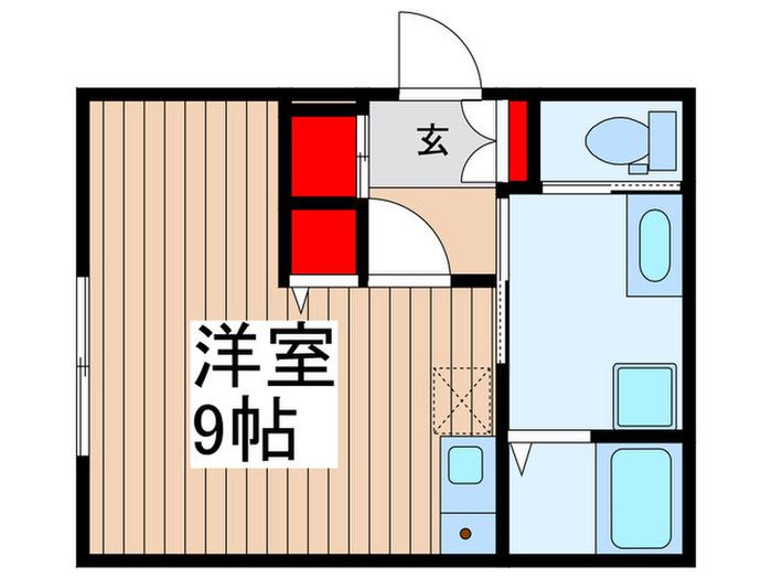杜のアパート(ワンルーム/1階)の間取り写真