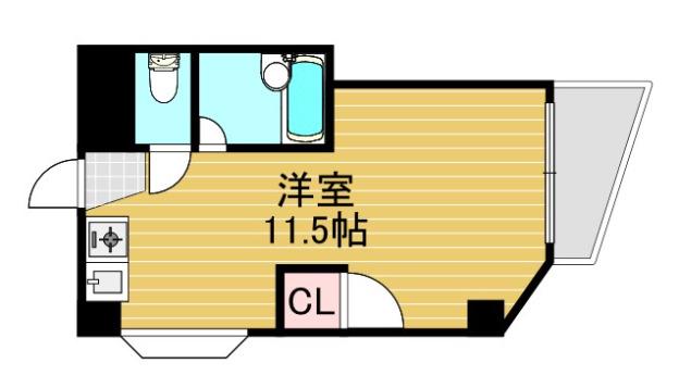 ハイツ上新小松(ワンルーム/4階)の間取り写真