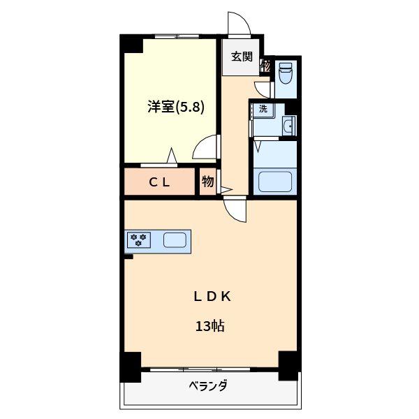 プリンシパル(1LDK/5階)の間取り写真