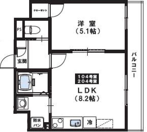 MAISON CALME(1LDK/1階)の間取り写真