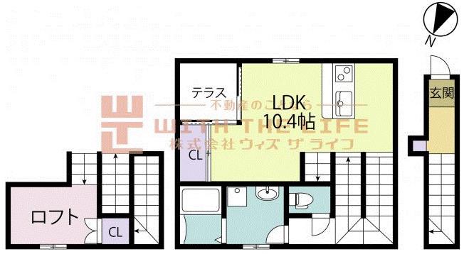 PALETTE(ワンルーム/2階)の間取り写真
