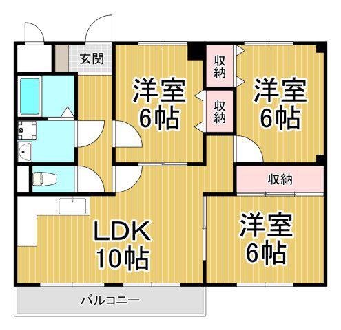 ラントリッヒハウス(3LDK/2階)の間取り写真