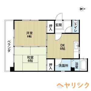 パルデメゾン三郷(2DK/1階)の間取り写真