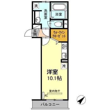 シャルマン彩II(ワンルーム/2階)の間取り写真