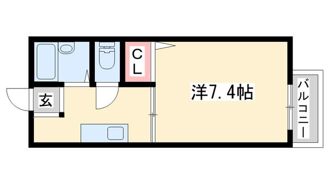 ハイツ フラリッシュII(1K/2階)の間取り写真