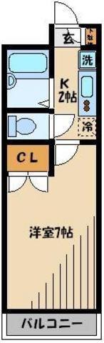 アンプルールフェールレーベン(1K/3階)の間取り写真