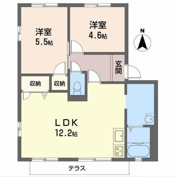 パルファンドKOGA(2LDK/1階)の間取り写真