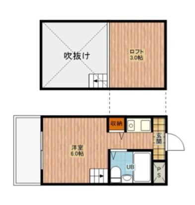 グランドムール都島(1K/6階)の間取り写真