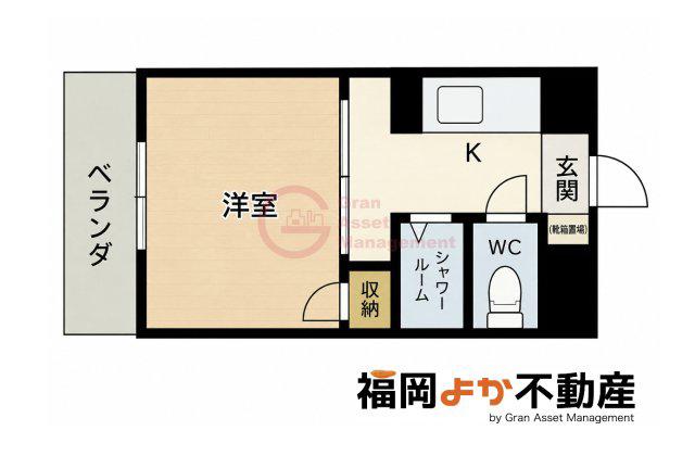 セイワビル(1K/4階)の間取り写真