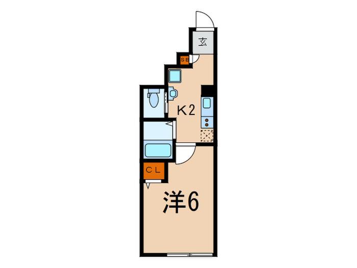 ミハス洗足(1K/1階)の間取り写真