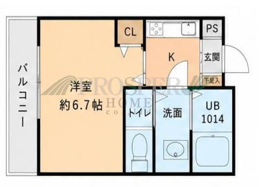 ORIENTAL COURT(1K/3階)の間取り写真