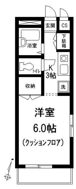 MICメゾン壱番館C棟(1K/2階)の間取り写真