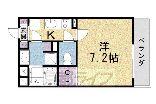 ALPHA鴨川(1K/5階)の間取り写真