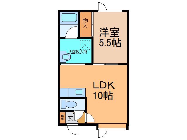 M-IIマンション(1LDK/1階)の間取り写真