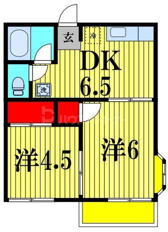 ファミーユ篠原(2DK/2階)の間取り写真