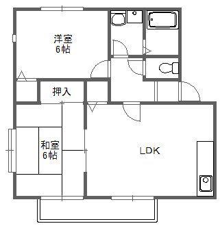 菊水ハイツシー(2LDK/2階)の間取り写真