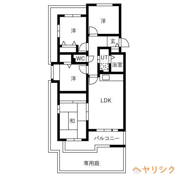 パークノヴァ貴船(4LDK/1階)の間取り写真