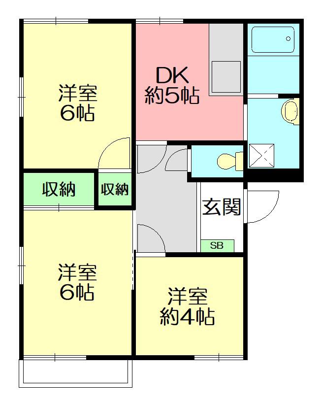 いずみのハイツ(3DK/2階)の間取り写真