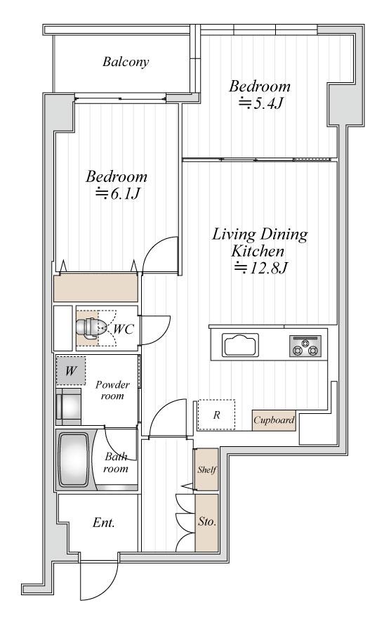 GREEN HOMES 2(2LDK/7階)の間取り写真