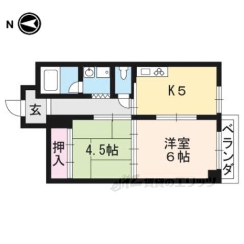 六角CITYハイツ(2DK/2階)の間取り写真
