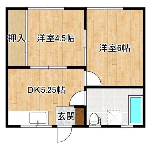 ソラーナ江戸屋敷(2DK/3階)の間取り写真