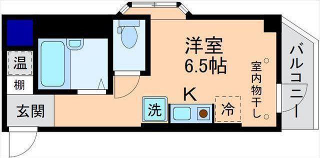 ブルースカイ昭和町(ワンルーム/2階)の間取り写真