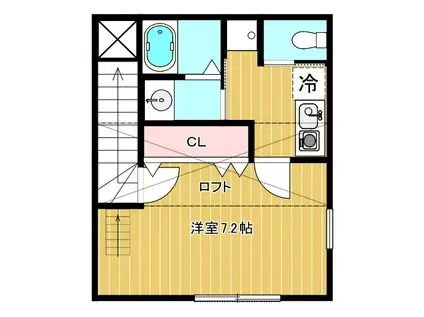 プレミア暁(1K/2階)の間取り写真