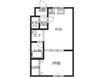 グロリアハイツ深堀(1DK/1階)の間取り写真