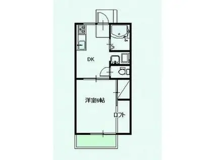 ハイツ宝積寺(1DK/1階)の間取り写真