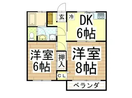 センチュリーハイツRYO(2DK/1階)の間取り写真