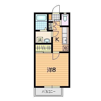 川口荘(1K/2階)の間取り写真