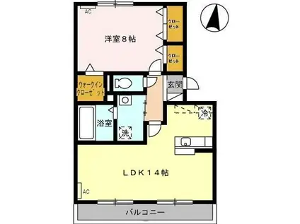 Rルミエール(1LDK/3階)の間取り写真