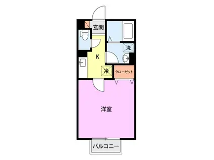 アムール陽光(1K/1階)の間取り写真