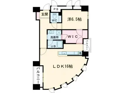 古満ゲボイテ(1LDK/7階)の間取り写真