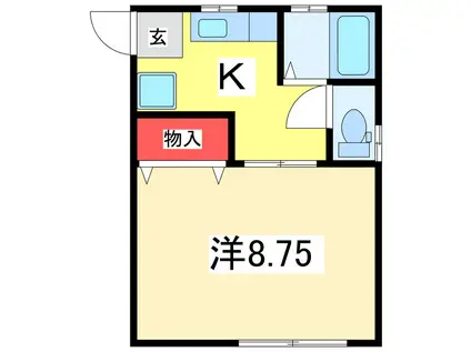 メゾンサウス(1K/2階)の間取り写真
