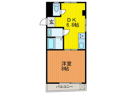 グレース昌美(1DK/2階)の間取り写真