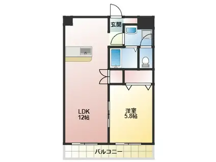 コルナ津田沼(1LDK/1階)の間取り写真