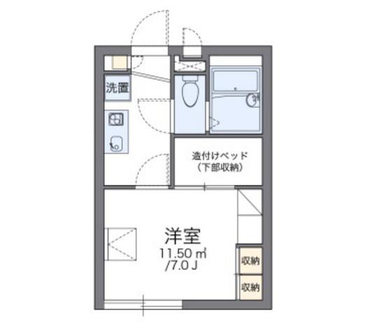 レオパレス赤田(1K/2階)の間取り写真