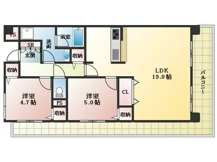 メロディーハイム高鷲(2LDK/3階)の間取り写真