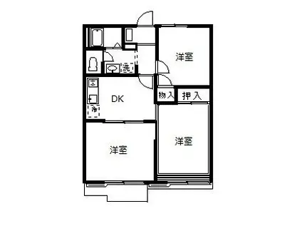 レモンハイツ A棟(3DK/2階)の間取り写真