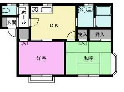 マインドハイムムサシ(2DK/2階)の間取り写真