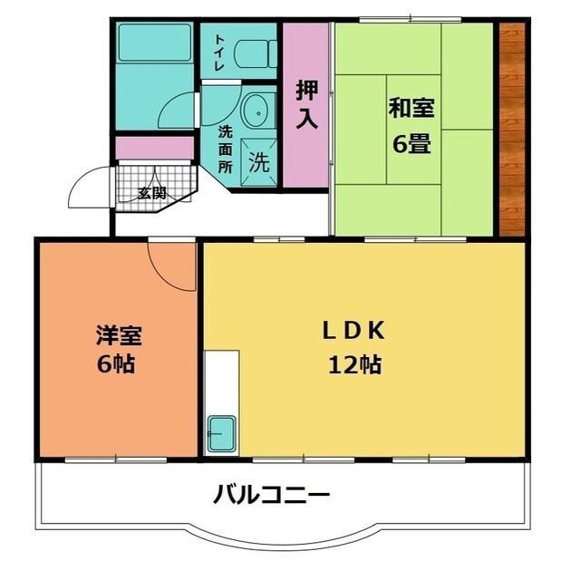 広池ハイツ(2LDK/3階)の間取り写真