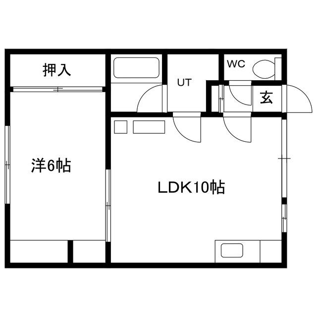 第2ときわマンション(1LDK/1階)の間取り写真