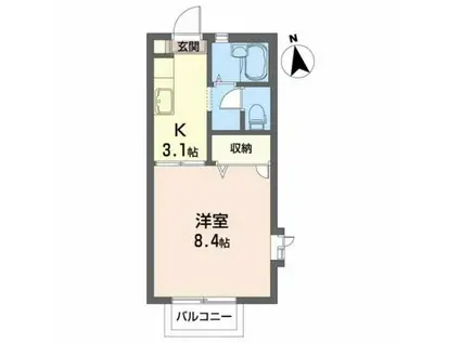 サンフラワーM(1K/2階)の間取り写真