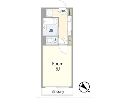 中央ハイツ(1K/2階)の間取り写真