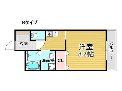 ラシーヌ御崎(1K/3階)の間取り写真