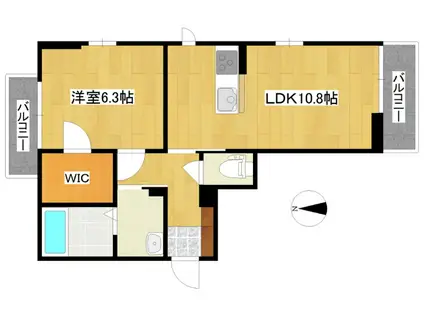 エクセレント・スクエアII(1LDK/3階)の間取り写真