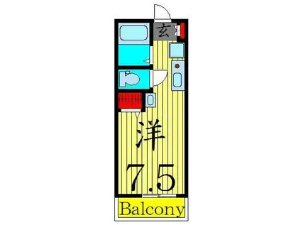 LA PROVENCE DU GOTANNO 参番館(ワンルーム/2階)の間取り写真