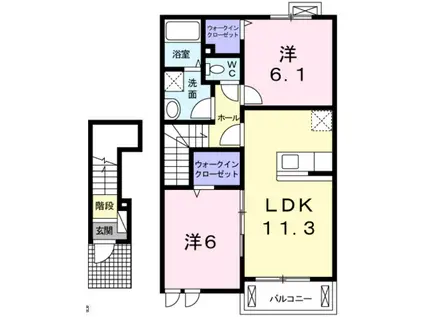 コートシャルマンVIII(2LDK/2階)の間取り写真