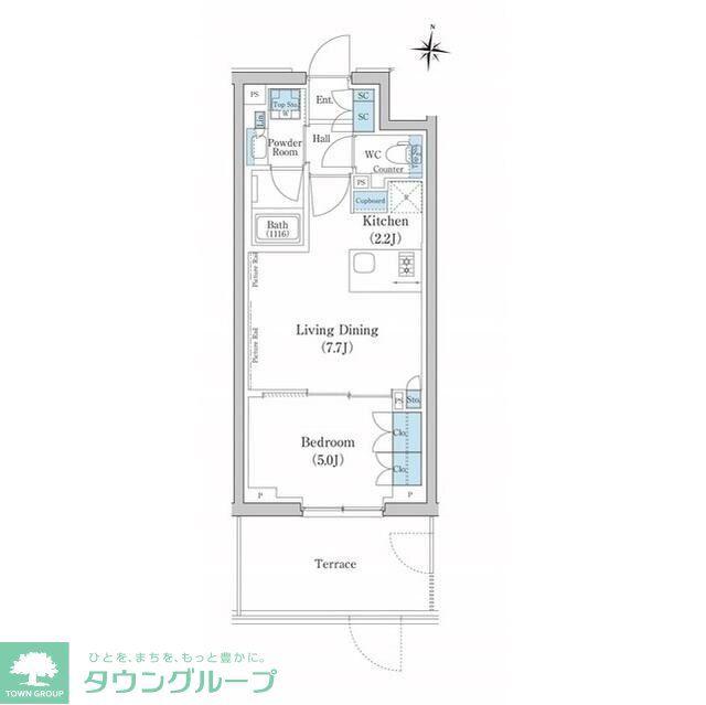 スタイリオ池上サウス(1LDK/1階)の間取り写真